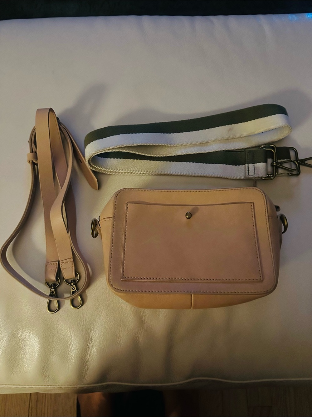 Madewell Small Camera Leather Crossbody Bag with Dual Straps